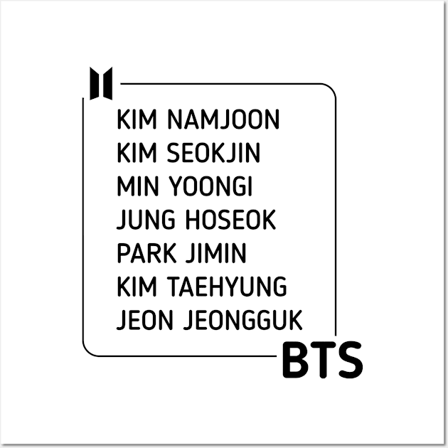 BTS Bangtan Sonyeondan Wall Art by Marija154